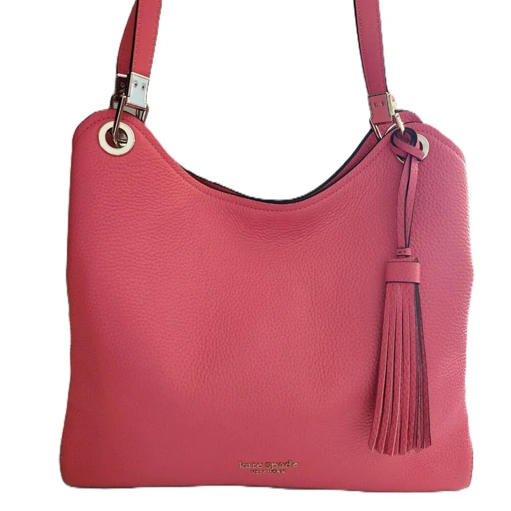 New Kate Spade NY Coral Leather Shoulder Bag Purse